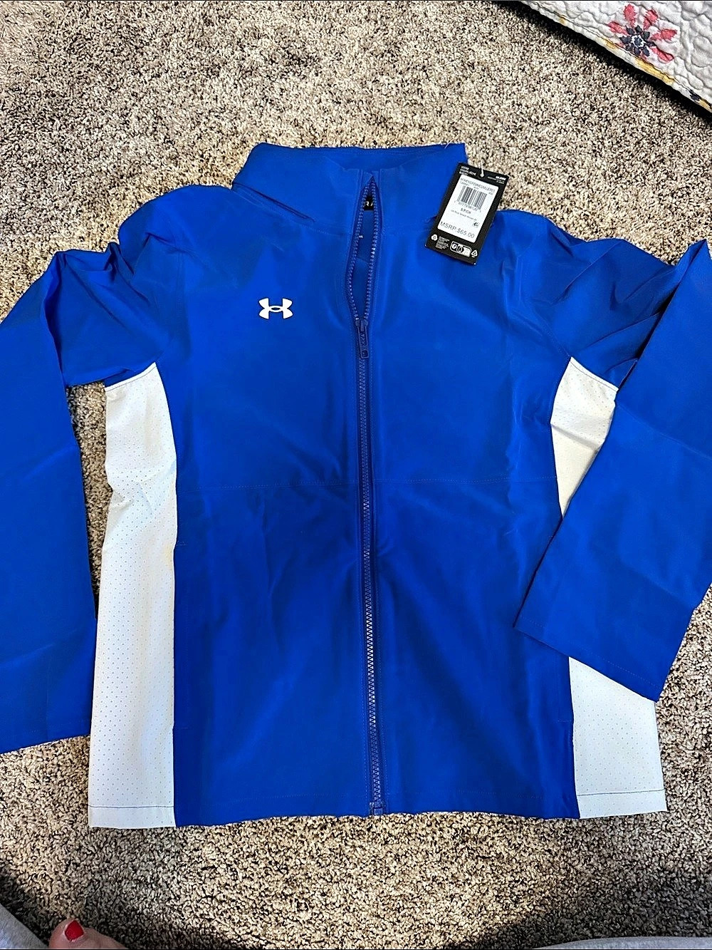 Under Armour UA Rival Stretch Woven Jacket Blue & White Small
